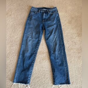 Uniqlo Jeans Regular Straight High-Rise Denim Cotton Blue | Women's 28